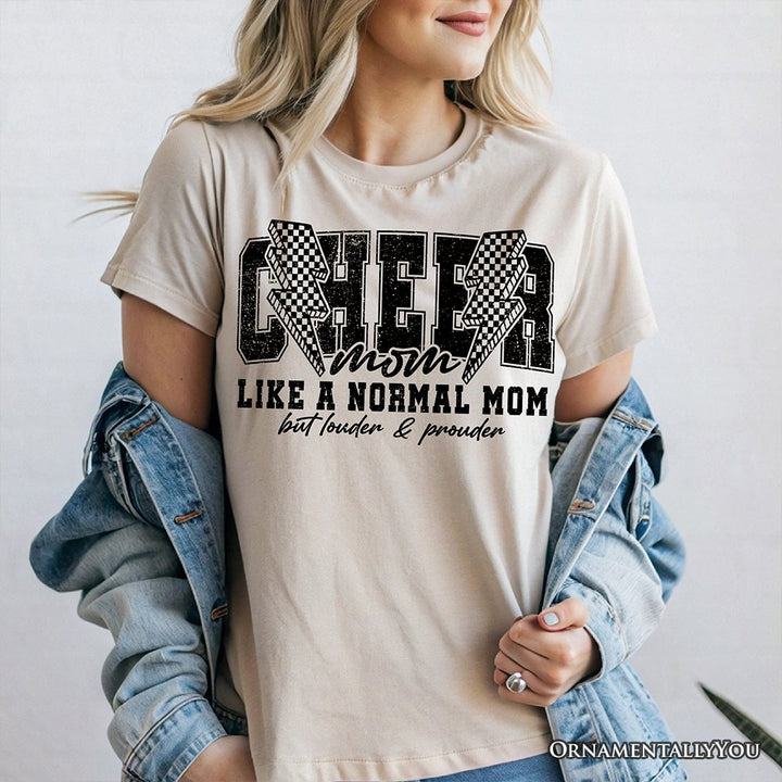 Cheer Mom Lightning T-Shirt, Cheerleader Retro White and Natural Tee for Proud Sports Mothers T-Shirts OrnamentallyYou 