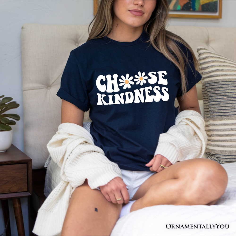 Choose Kindness Daisies T-Shirt, Retro Groovy Positive Quote Tee