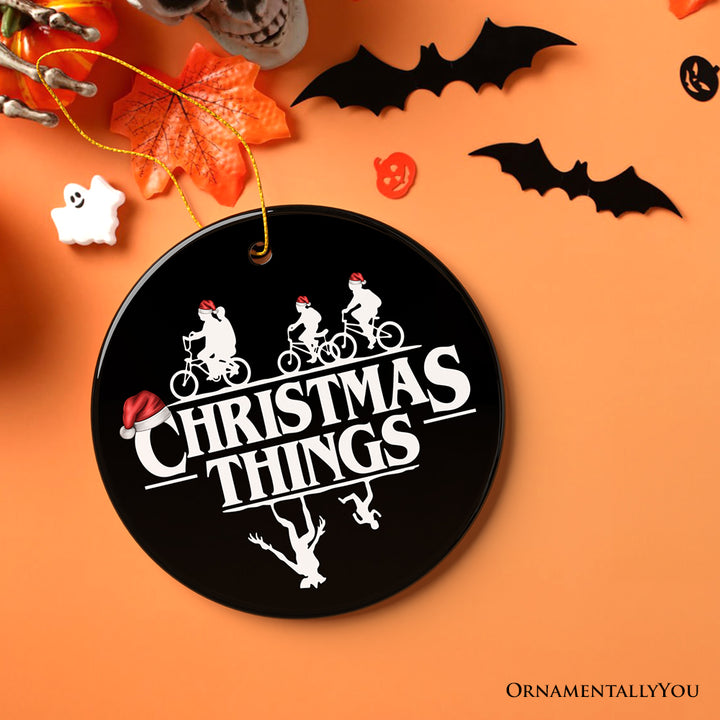 Christmas Things Retro Ornament, Handmade Ceramic Holiday Tree Decor