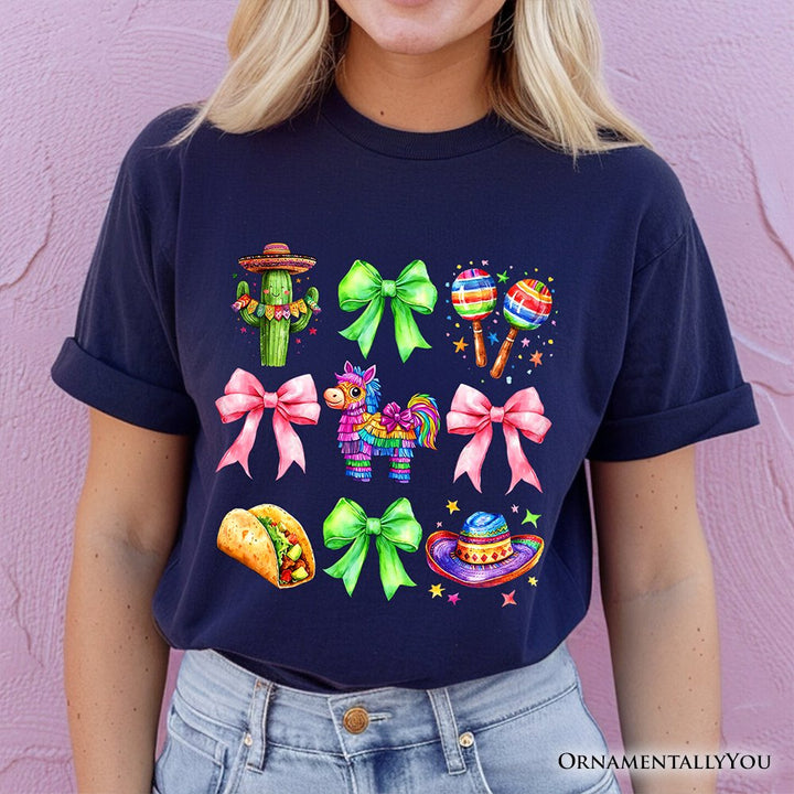 Cinco De Mayo Coquette Bow T-Shirt, Mexican Fiesta Maracas Tee T-Shirts OrnamentallyYou 