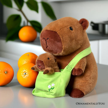 Coco the Capybara and Her Baby Plushie Set, Adorable 12" Stuffed Animal Toy Gift for Children Plush Toys OrnamentallyYou 