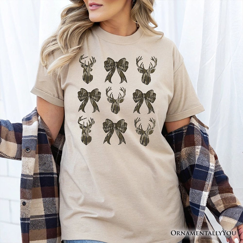 Coquette Deer Hunt T-Shirt, Camo Woodland Hunting Tee T-Shirts OrnamentallyYou 