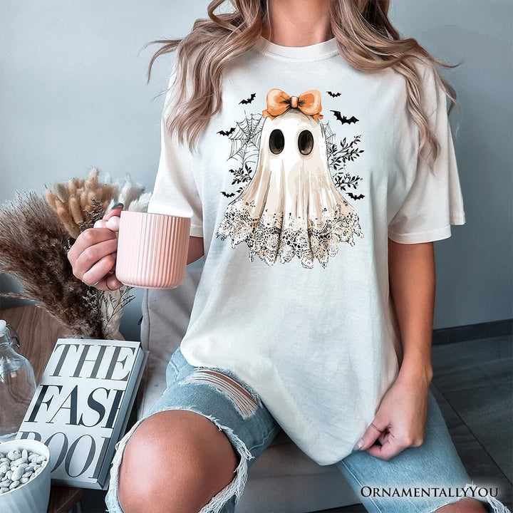 Coquette Ghost T-Shirt, Cute Halloween Tee for Girly Ghouls T-Shirts OrnamentallyYou 