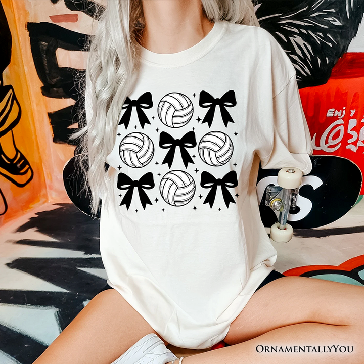 Coquette Volleyball Bows T-Shirt, Cute Athletic Sports Game Day Tee