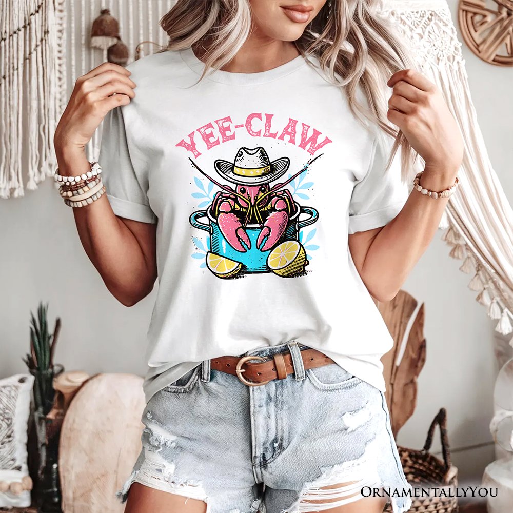 Crawfish Yee-Claw Western Cowboy T-Shirt, Summer Boil Season Tee for Fisherman T-Shirts OrnamentallyYou 