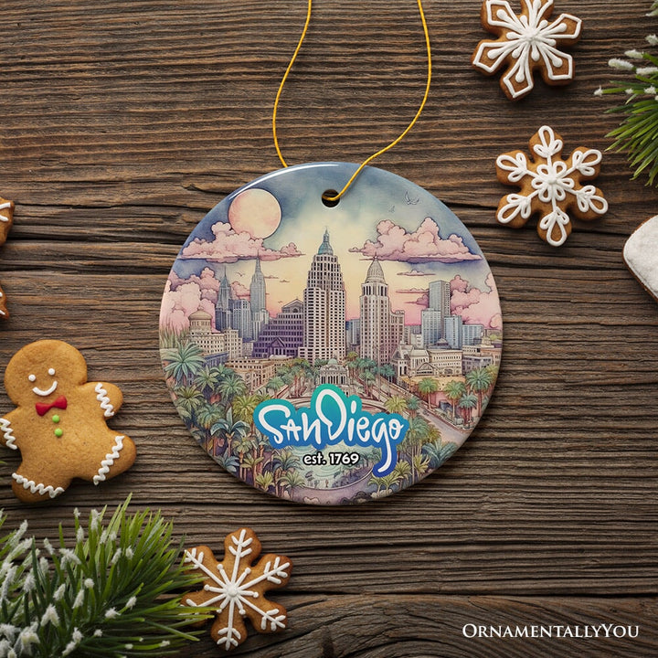 Creative San Diego Holiday Decoration, Memorable Memento and Present Ceramic Ornament OrnamentallyYou 