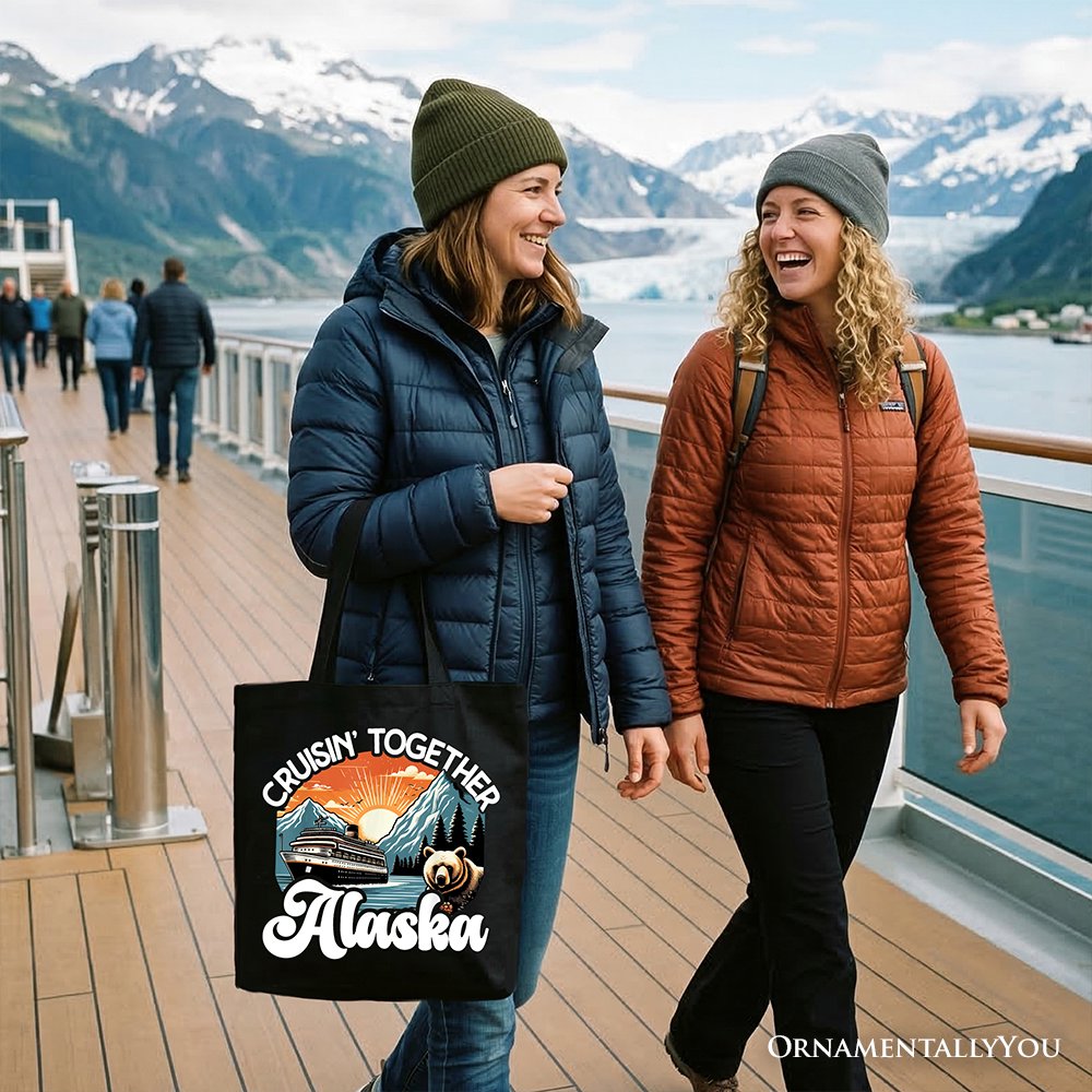 Cruisin' Together Alaska Tote Bag, Family Cruise Vacation Trip Gift Shopper Tote Bag OrnamentallyYou 