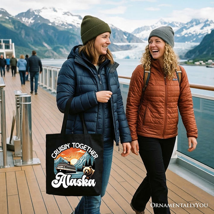 Cruisin' Together Alaska Tote Bag, Family Cruise Vacation Trip Gift Shopper Tote Bag OrnamentallyYou 