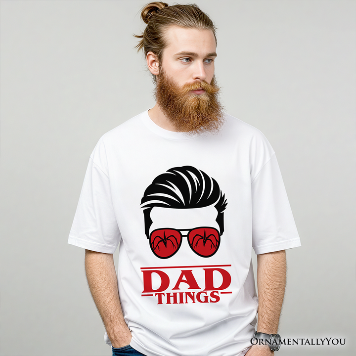 Dad Things Retro T-Shirt, Red Glasses Family Matching Tee