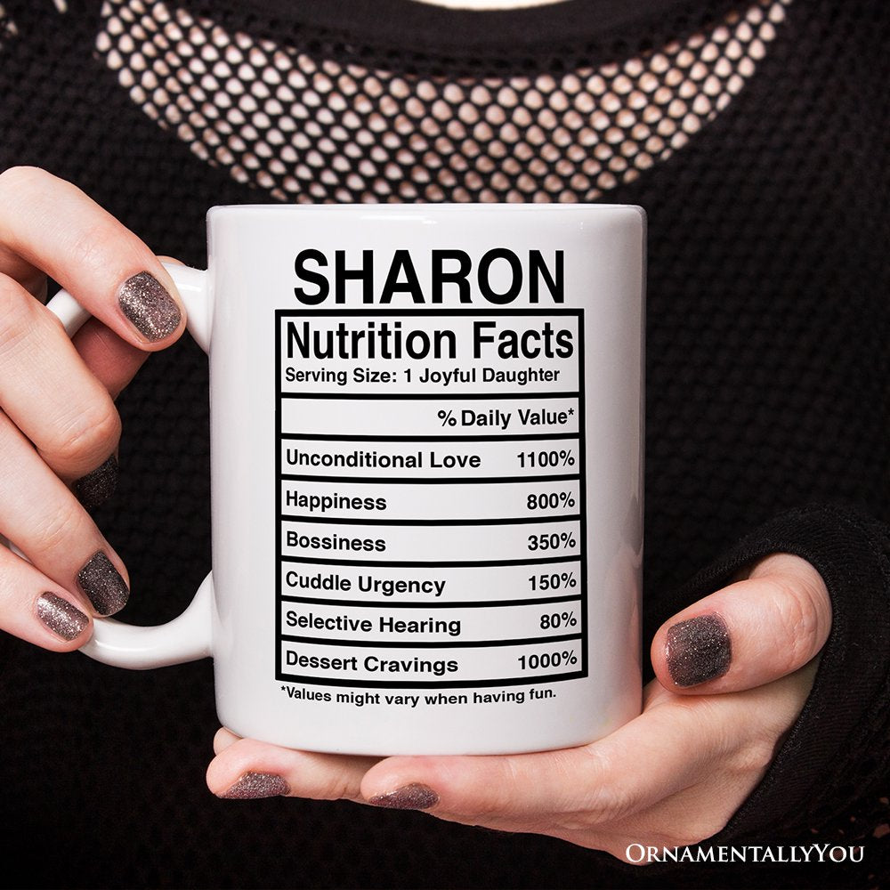 Daughter Nutrition Facts Personalized Mug, Birthday Gift With Custom Names and Percentages Personalized Ceramic Mug OrnamentallyYou 