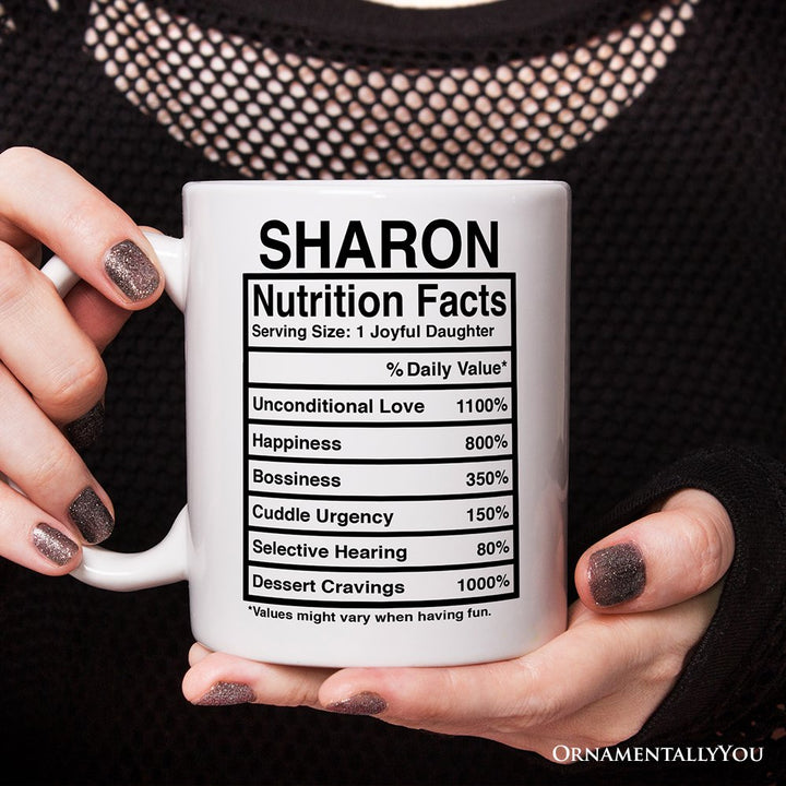 Daughter Nutrition Facts Personalized Mug, Birthday Gift With Custom Names and Percentages Personalized Ceramic Mug OrnamentallyYou 