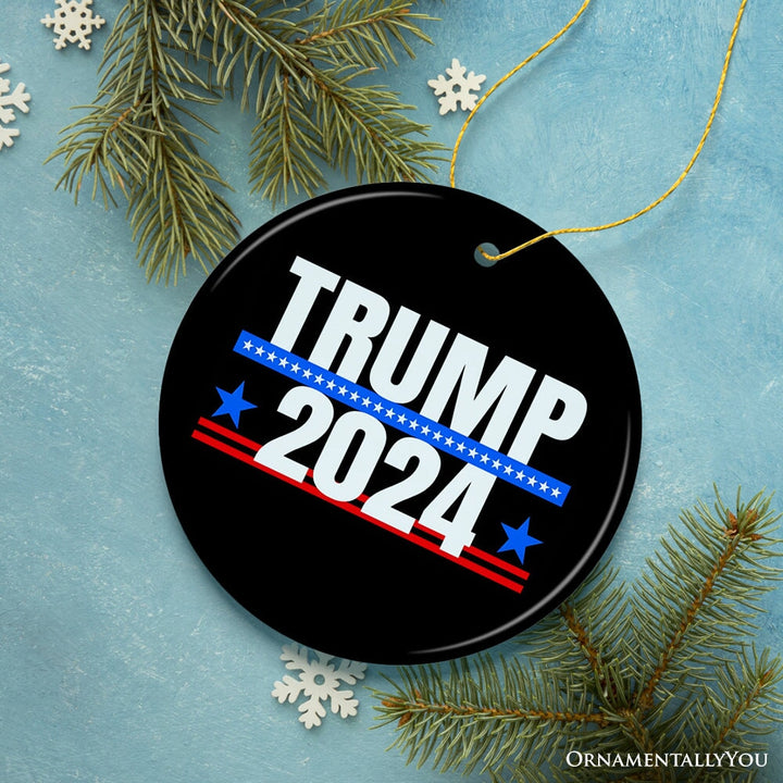 Donald Trump 2024 Election Support Ceramic Ornament, American Pride Gift OrnamentallyYou 