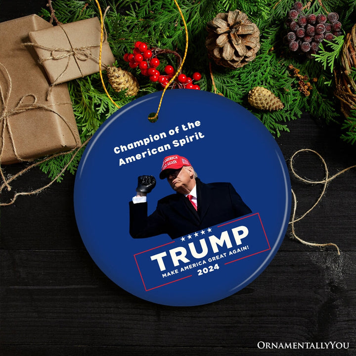 Donald Trump Champion Of The American Spirit Ceramic Ornament Gift OrnamentallyYou 