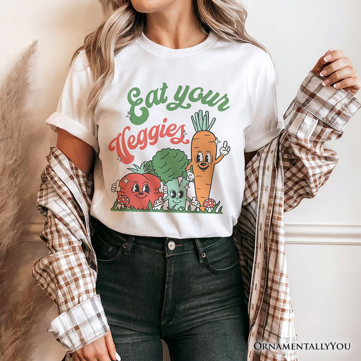 Eat Your Veggies T-Shirt, Retro Cute Farmers Market Veggie Tee T-Shirts OrnamentallyYou 