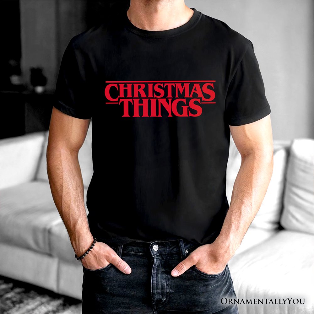 Eerie Christmas Things Vintage T-Shirt, Handcrafted Retro Horror Gift T-Shirts OrnamentallyYou 