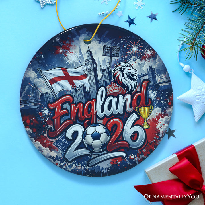 England 2026 Soccer Cup Global Championship Ornament, Fans Football Gift and Tree Decor