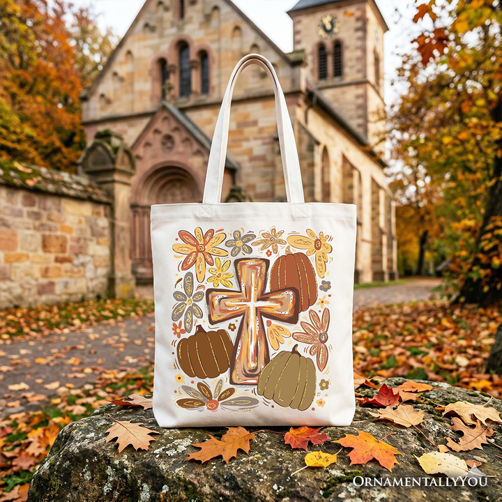 Fall Blessings Tote Bag, Autumn Christian Faith Gift Shopper