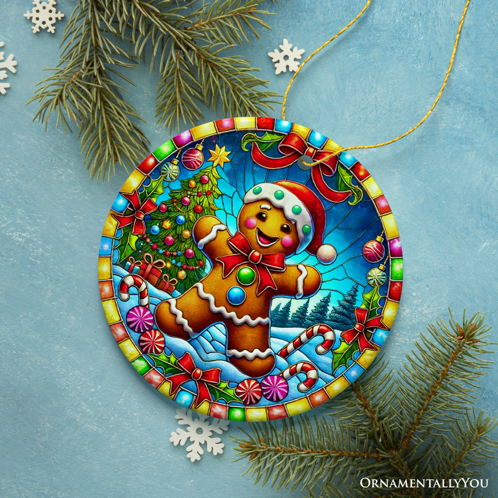 Festive Candyland Gingerbread Man Ornament, Sweet Christmas Gift