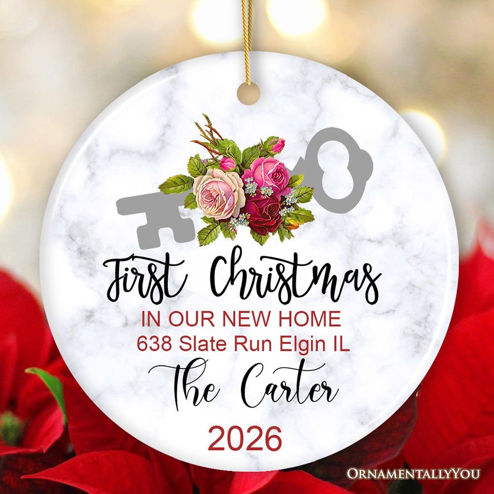 First Christmas in New Home Personalized Ornament Ceramic Ornament OrnamentallyYou 