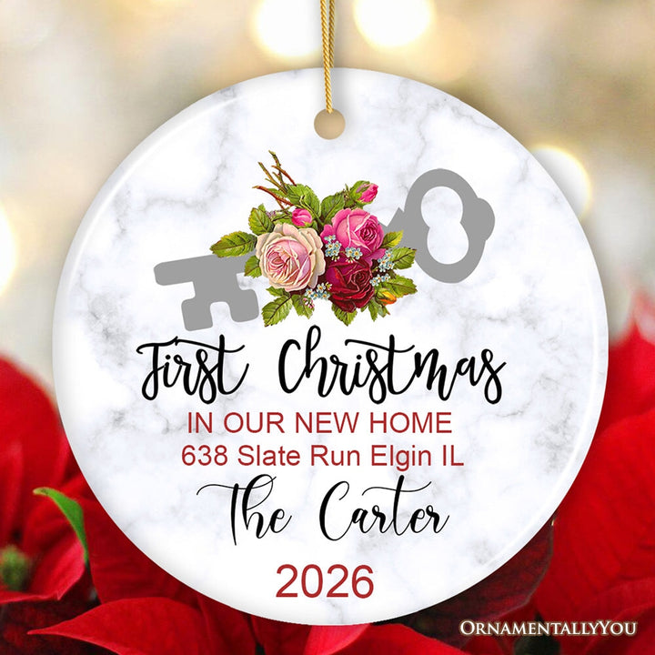 First Christmas in New Home Personalized Ornament Ceramic Ornament OrnamentallyYou 