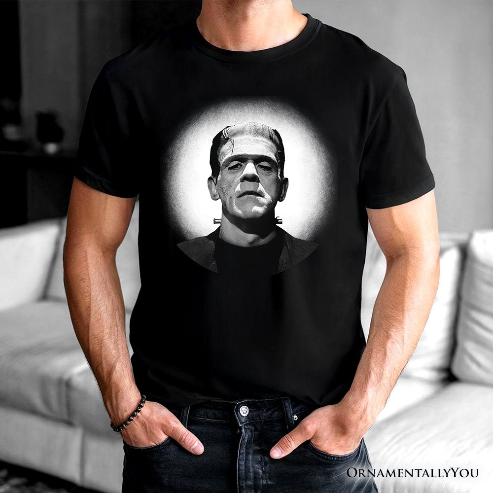 Frankenstein Spooky Portrait T-Shirt, Horror Villain Theme Halloween Tee T-Shirts OrnamentallyYou 