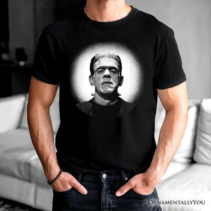 Frankenstein Spooky Portrait T-Shirt, Horror Villain Theme Halloween Tee T-Shirts OrnamentallyYou 