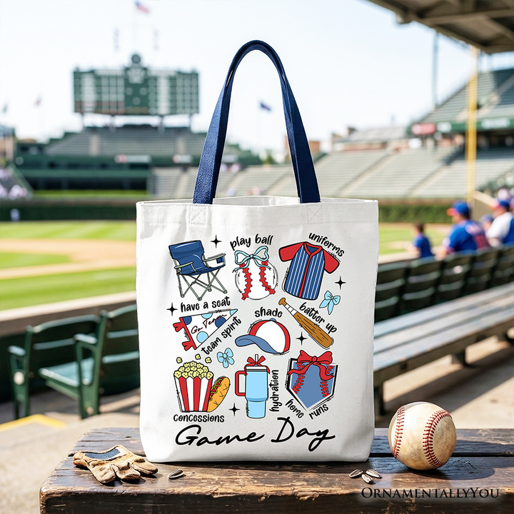 Game Day Baseball Tote Bag, Gift Shopper for Sports Fans