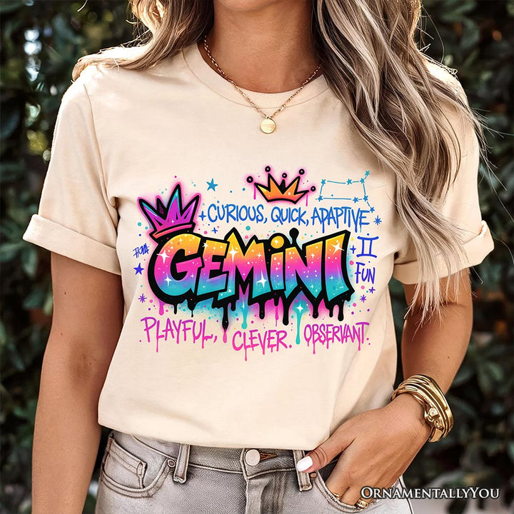 Gemini Graffiti Zodiac T-Shirt, Street Style Astrology Horoscope Tee T-Shirts OrnamentallyYou 