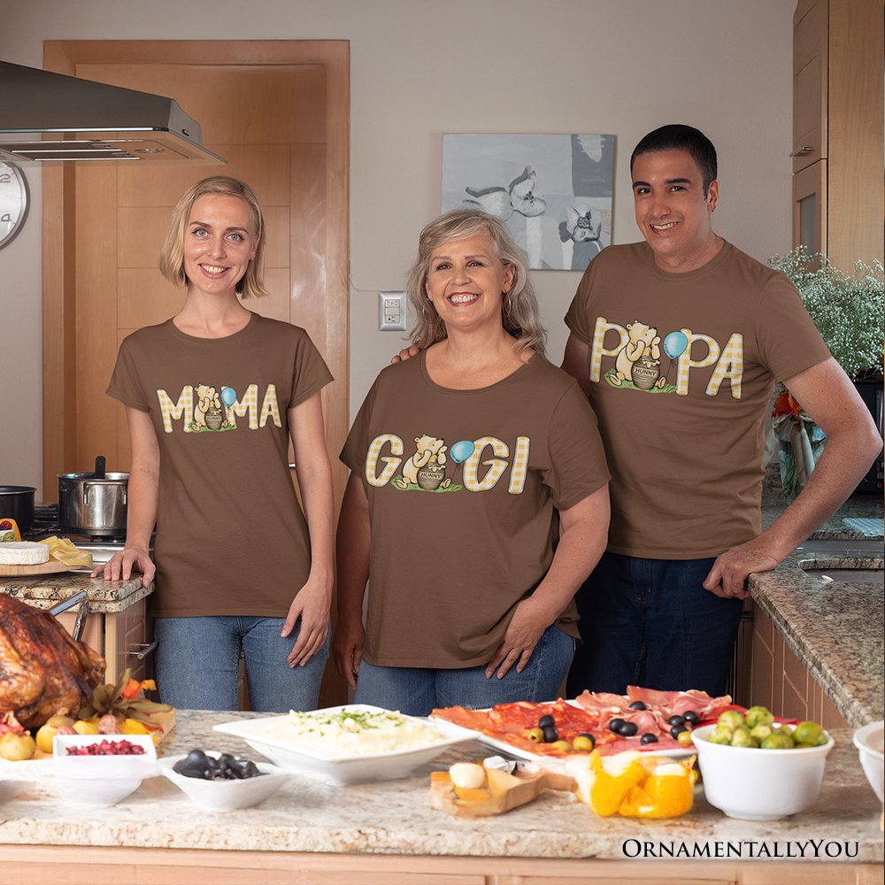 Gingham Papa Winnie-the-Pooh T-Shirt, 1926 A.A. Milne Dad Family Tee T-Shirts OrnamentallyYou 