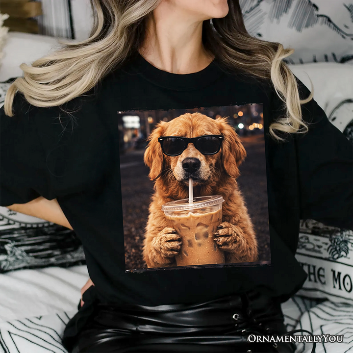 Golden Shepherd Iced Coffee T-Shirt, Funny Dog Parents Tee