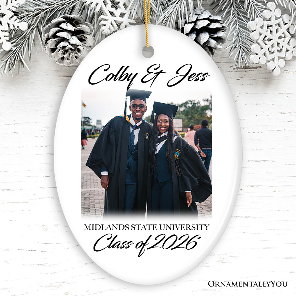 Graduation Image Upload Christmas Ornament, High School and College Class Graduate Gift