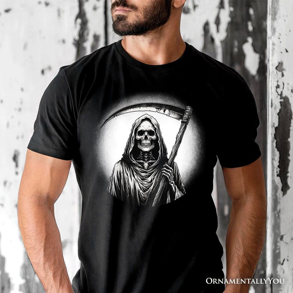 Grim Reaper Spooky Portrait T-Shirt, Horror Villain Theme Halloween Tee T-Shirts OrnamentallyYou 