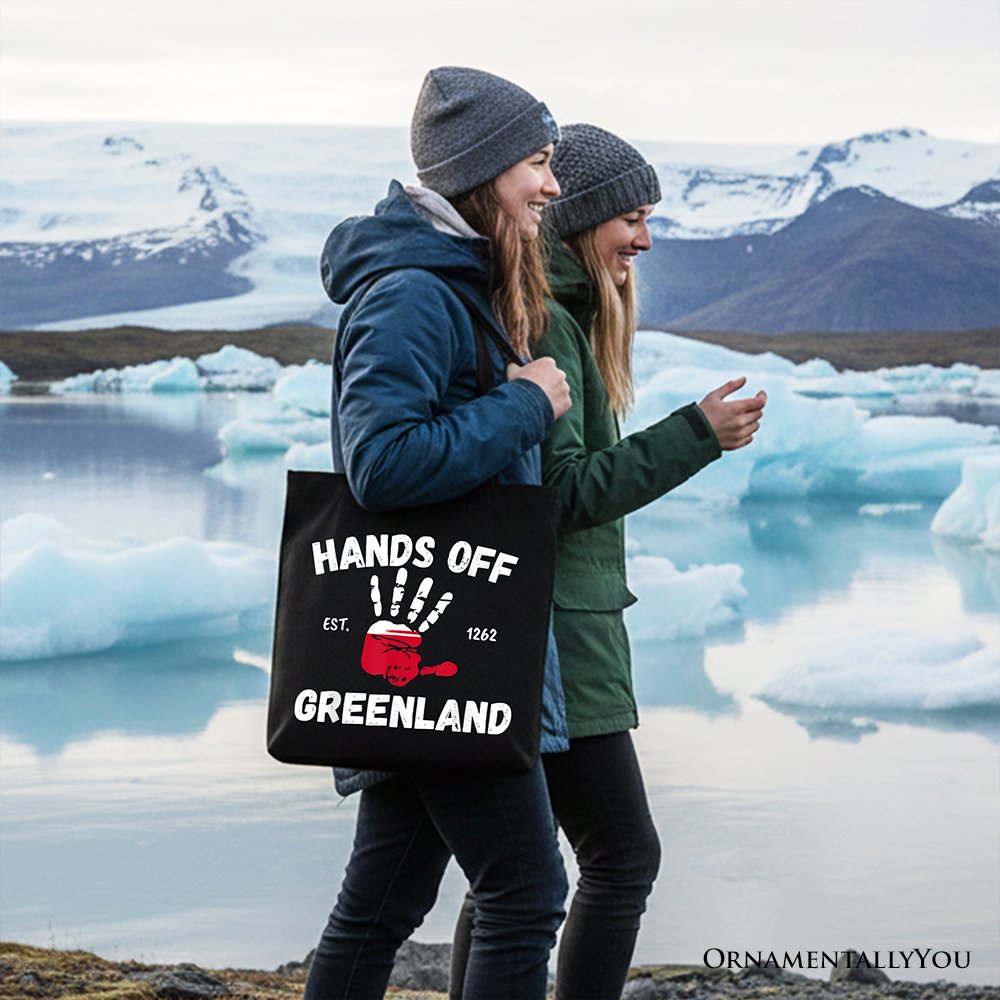 Hands Off Greenland Canvas Tote Bag OrnamentallyYou 