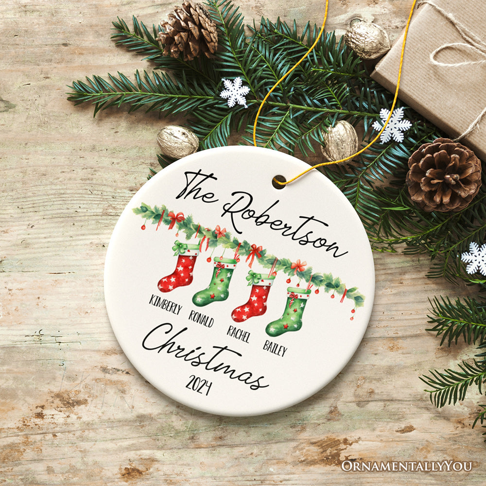 Hanging Stockings Personalized Christmas Ornament, Family Crew Keepsake Gift