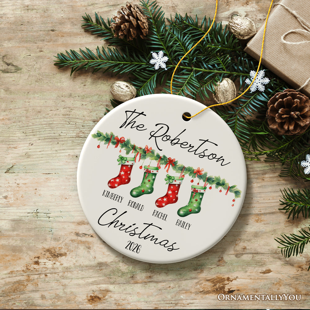 Hanging Stockings Personalized Christmas Ornament, Family Crew Keepsake Gift