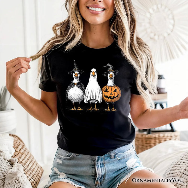 Haunting Honkers Goose T-Shirt, Funny Halloween Costumes Tee T-Shirts OrnamentallyYou 