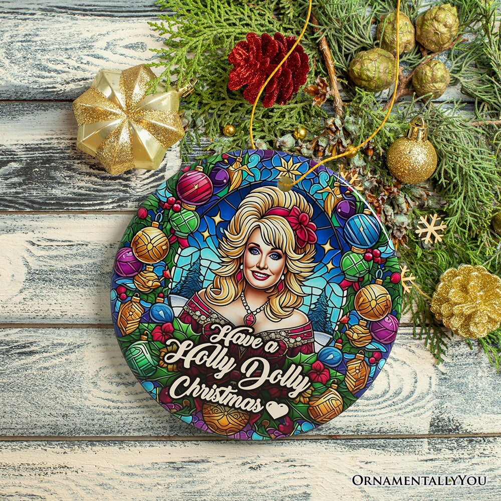 Have a Holly Dolly Christmas Ornament, Marvelous Country Keepsake Ceramic Ornament OrnamentallyYou 