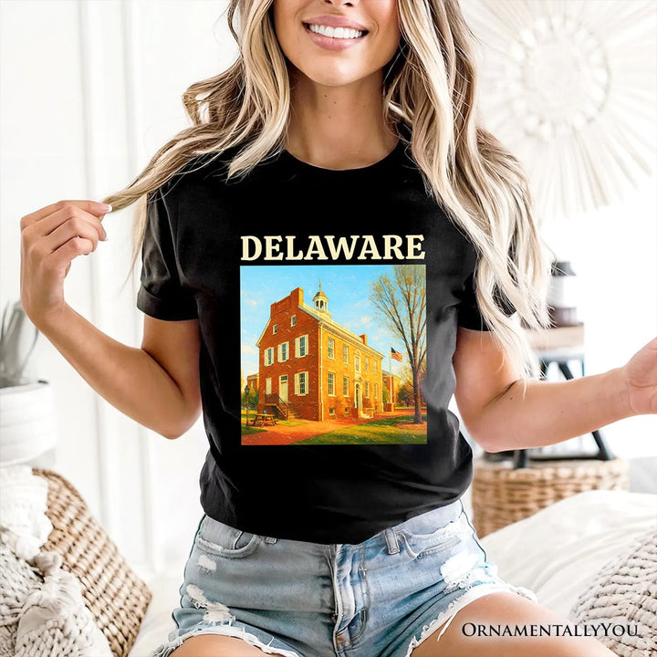 Historic Delaware Old State House T-Shirt, Colonial Landmark Tee and Mid-Atlantic Souvenir T-Shirts OrnamentallyYou 