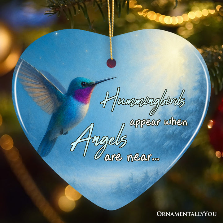 Hummingbirds Appear When Angels Are Near Ornament, Peaceful Remembrance Christmas Keepsake