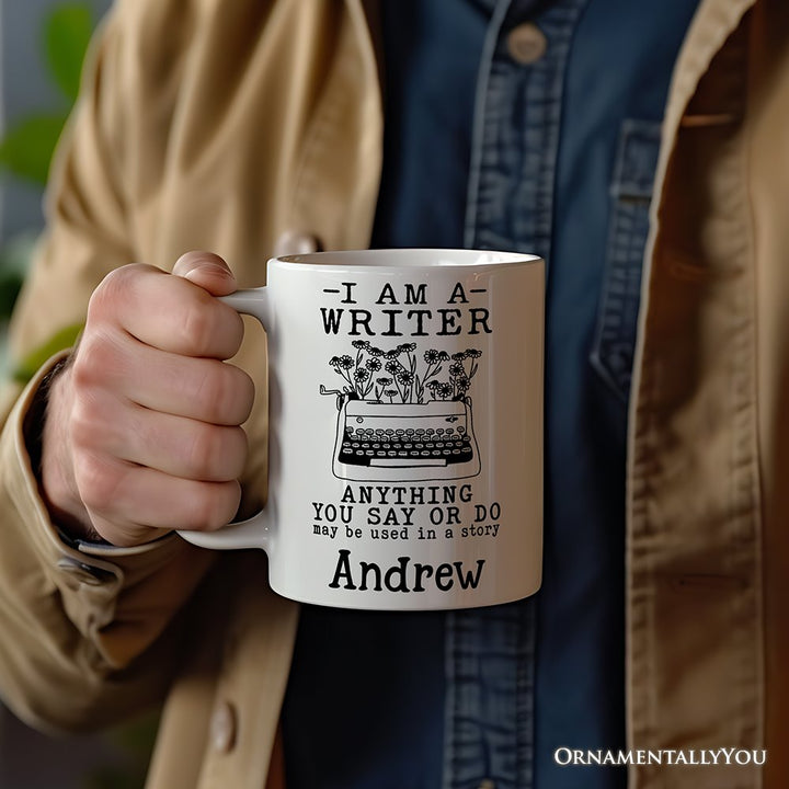 I Am A Writer Personalized Mug, Book Lover Gift With Custom Name Personalized Ceramic Mug OrnamentallyYou 
