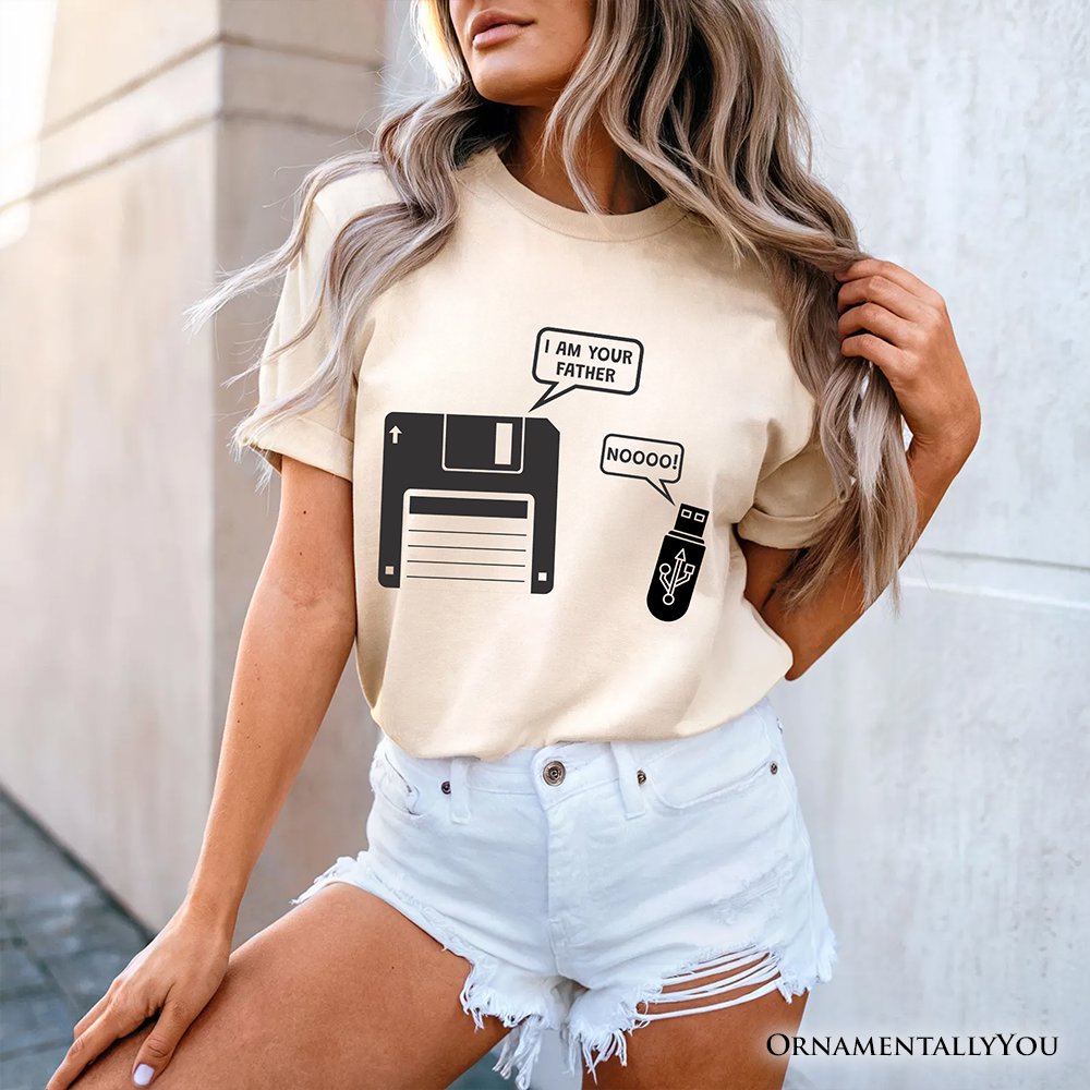 I Am Your Father Floppy Disk T-Shirt, Funny USB Retro Dad Computer Nerd Tee T-Shirts OrnamentallyYou 