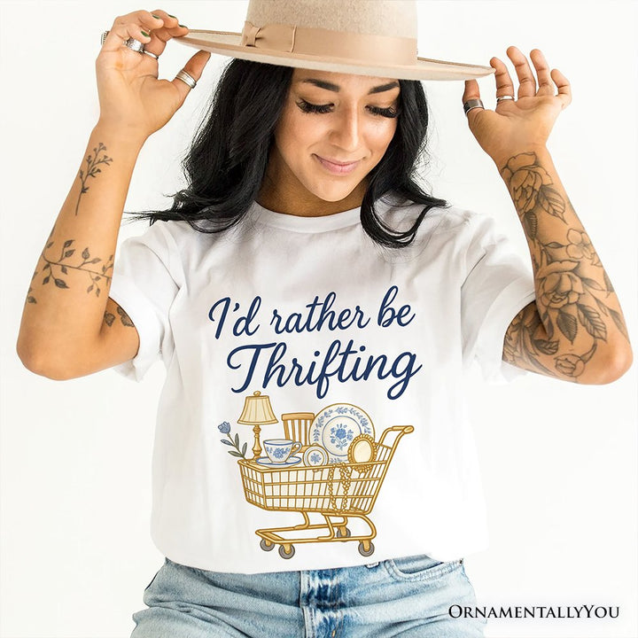 I’d Rather Be Thrifting T-Shirt, Vintage Thrift Shop Lover Tee T-Shirts OrnamentallyYou 