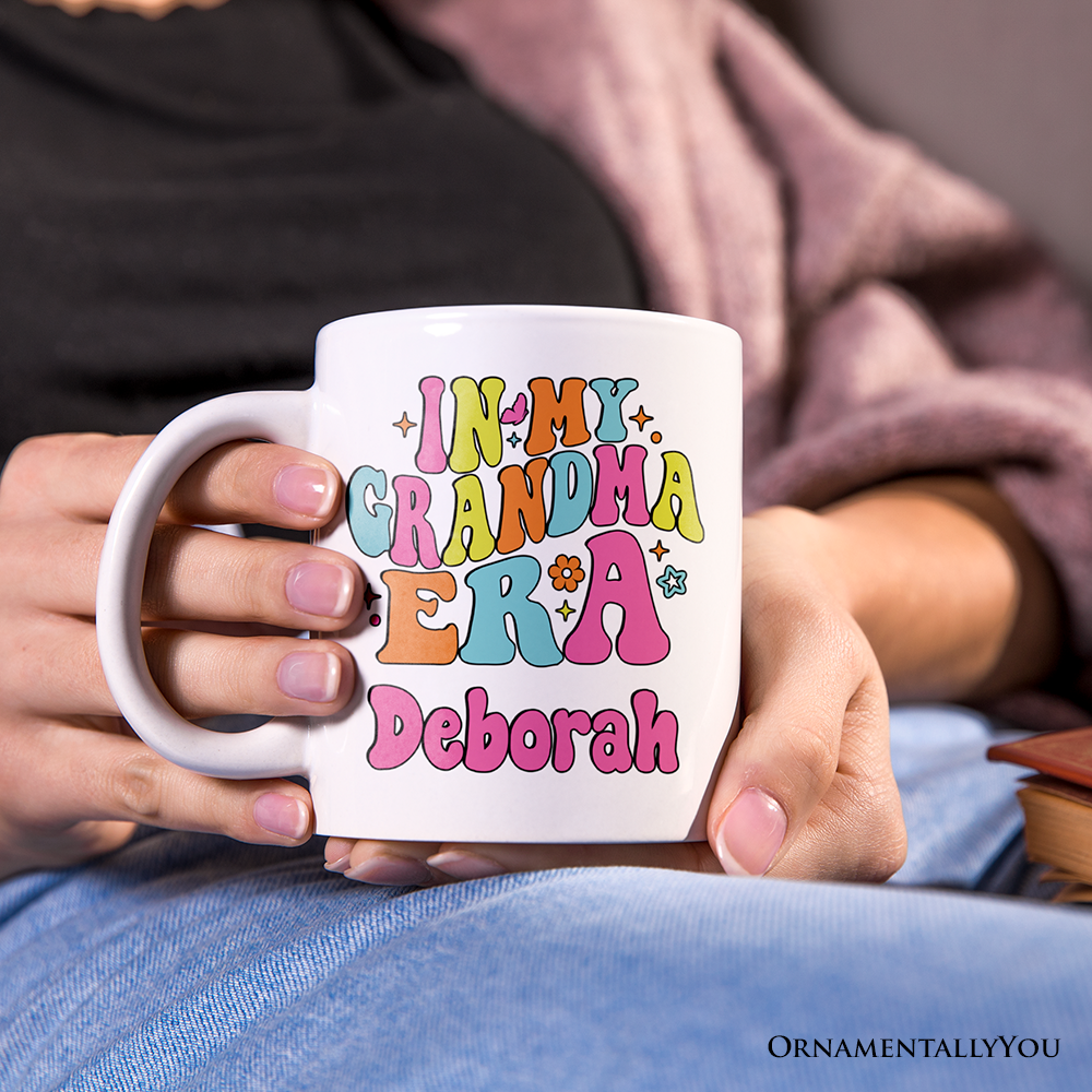 In My Grandma Era Personalized Mug, Groovy Grandma Gift With Custom Name