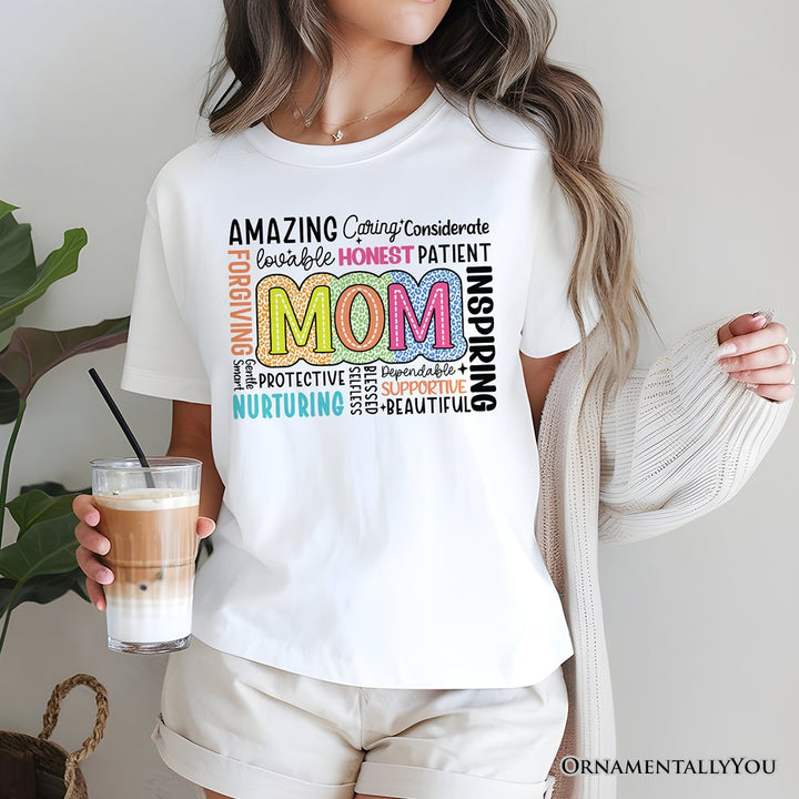 Inspirational Mom Life T-Shirt, White Stylish Casual Women's Tee T-Shirts OrnamentallyYou 