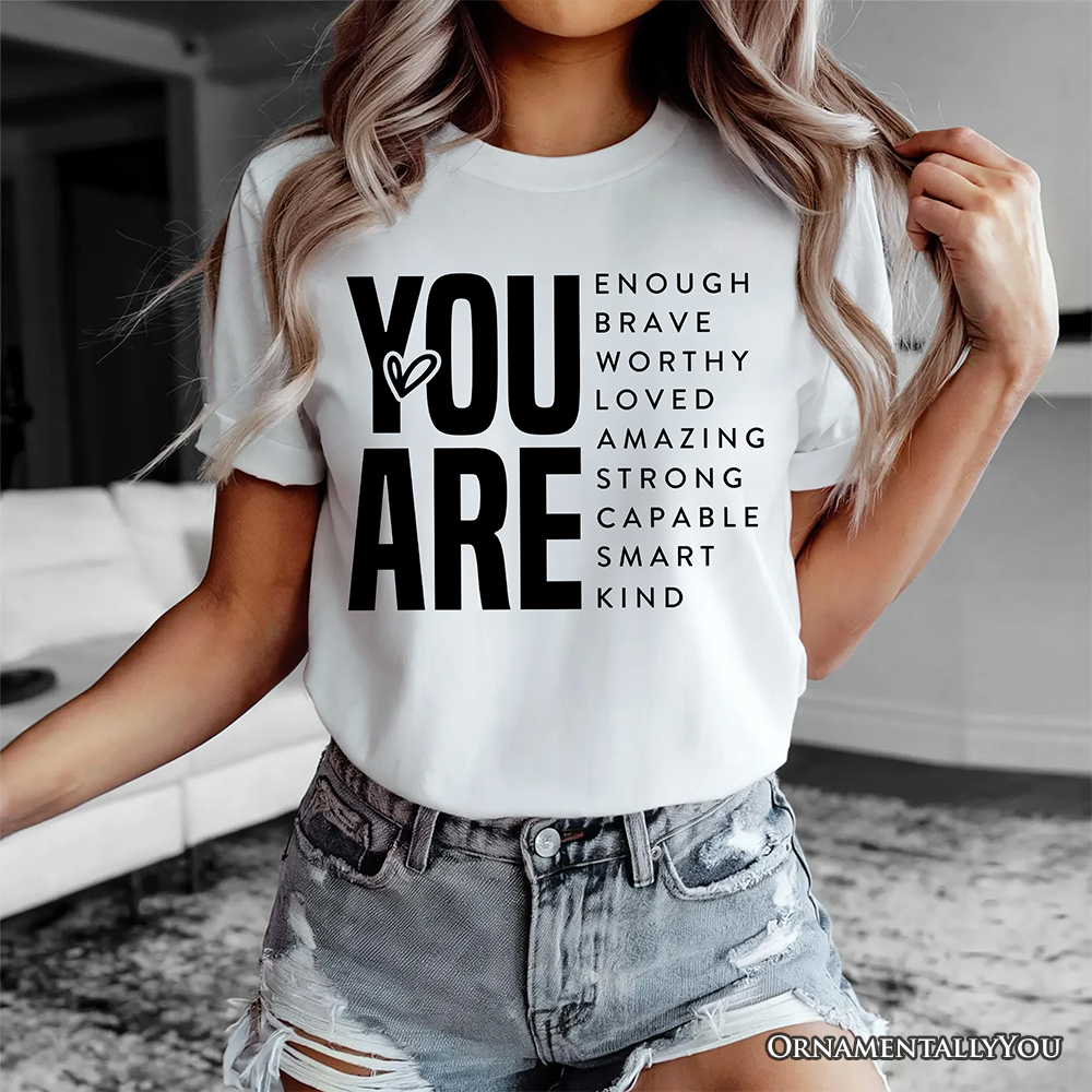 Inspirational Words T-Shirt, Minimalist White Tee for Encouraging and Loving Significant Others