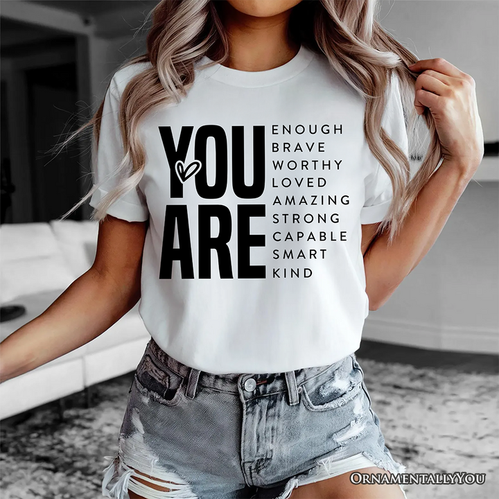 Inspirational Words T-Shirt, Minimalist White Tee for Encouraging and Loving Significant Others