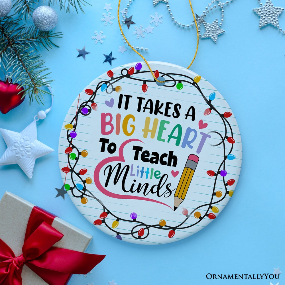 It Takes A Big Heart Ornament, Empowering Holiday Gift for Special Needs Educators Ceramic Ornament OrnamentallyYou 
