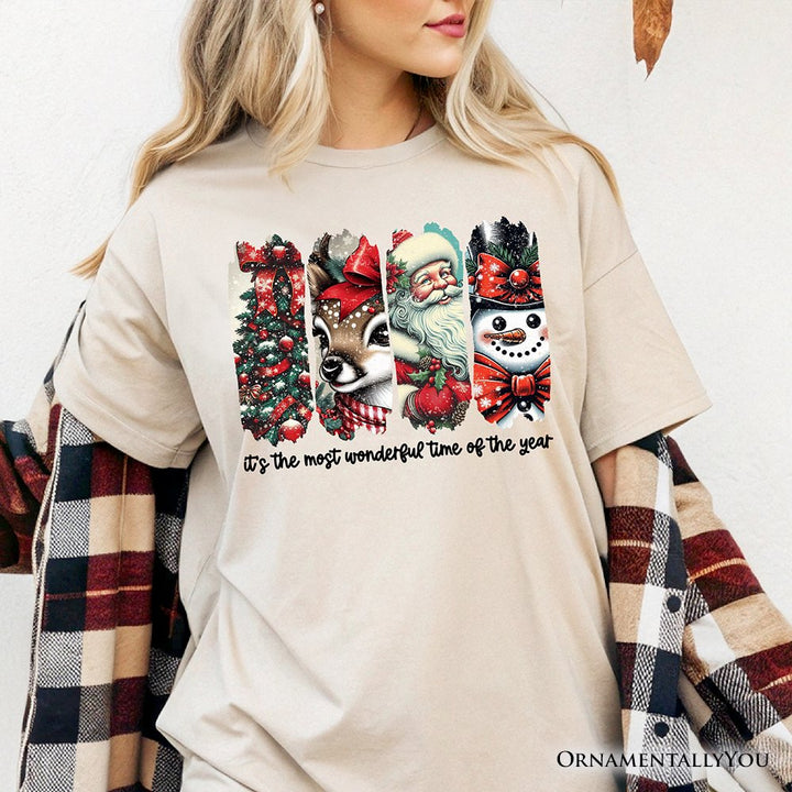 It's Most Wonderful Time Of The Year T‑Shirt, Reindeer, Santa, Snowman Vintage Tee for Christmas T-Shirts OrnamentallyYou 