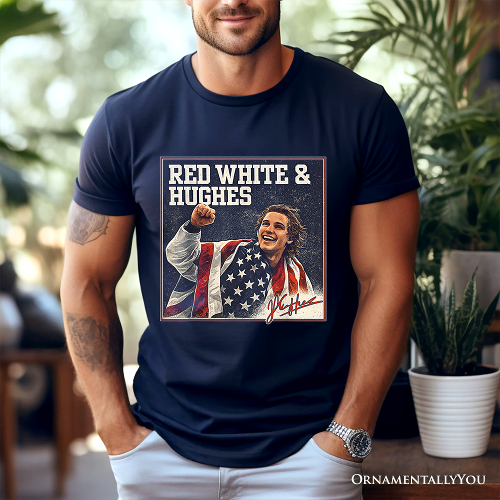 Jack Hughes USA Gold Hockey T-Shirt, American Sport Pride Tee