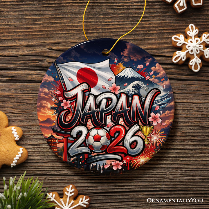 Japan 2026 Soccer Cup Global Championship Ornament, Fans Football Gift and Tree Decor